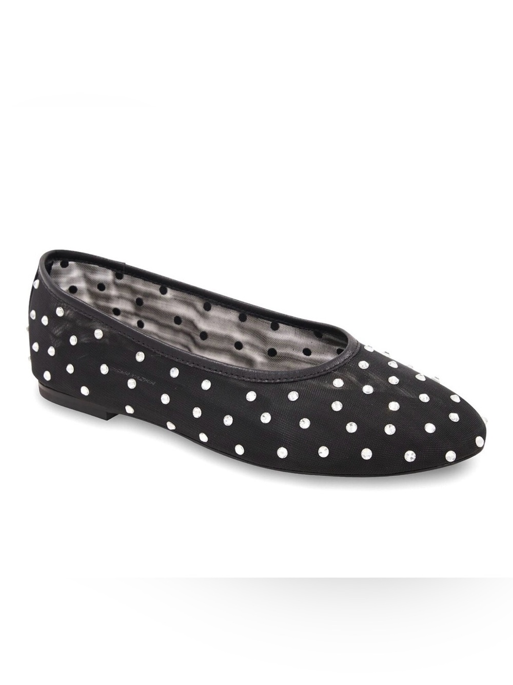 NWT BCBGMAXAZRIA Daven Mesh Ballet Flat With Rhinestone Embelishments. Size 6